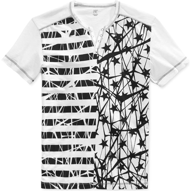 INC - Camiseta gráfica para hombre con diseño de cielos espaciosos, color blanco, grande