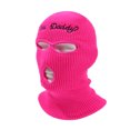 thumbnail image 1 of Gorro de punto de lana de un solo orificio bordado a la moda, orejeras cálidas para montar en toda la cara, gorro para la cabeza con orejeras cálidas, 1 of 5