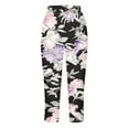 thumbnail image 2 of Mrat Cropped Yoga Pants for Women Stretchy Pants High Waisted Lightweight Capris Leggings Floral Print Workout Running Tights S-6 Black m, 2 of 5