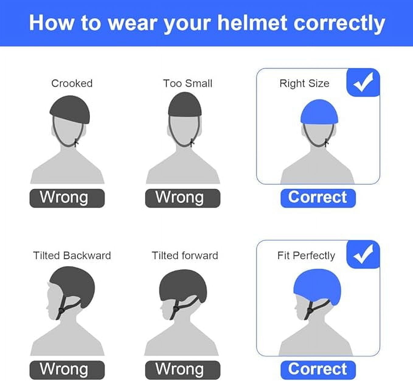Kids Bike Helmet for Toddlers 3-8 Years, Adjustable Lightweight Multi-Sport Protection for Cycling & Skateboarding - Blue