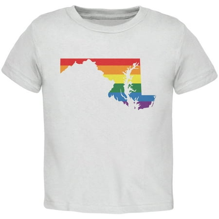 

Maryland LGBT Gay Pride Rainbow White Toddler T-Shirt - 2T