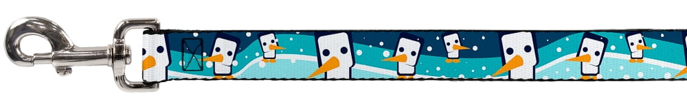 Buckle-Down Pet Leash, Dog Leash, Block Penguins Navy, 6 Feet Long 1.0 Inch Wide