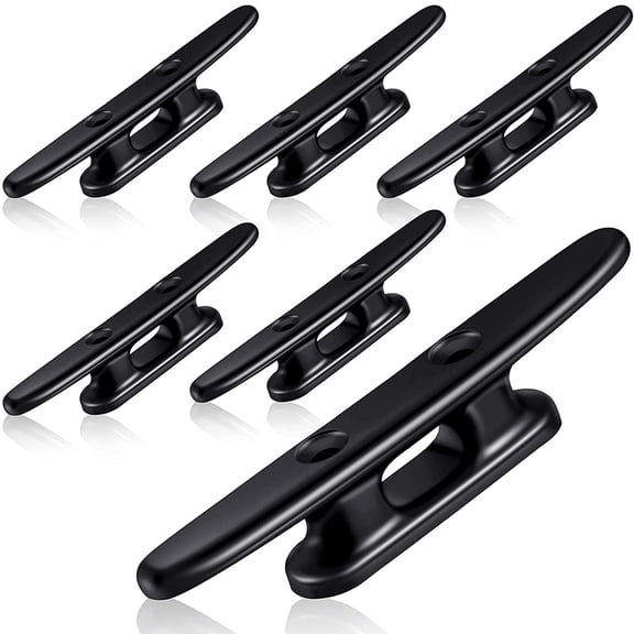 6 Pcs Black Boat Cleat Kayak Cleats Dock Canoe 4 Inch Nylon for Mooring Accessories