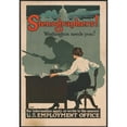 thumbnail image 2 of Roy Hull Still 11x14 Gold Ornate Wood Frame and Double Matted Museum Art Print Titled - Stenographers! Washington Needs You! (1917), 2 of 4