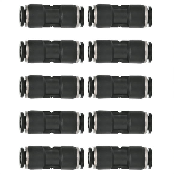 Air Line Quick Connect Fittings, 10Pcs Air Line Fittings Quick Connect Air Hose Fittings Pneumatic Connectors Straight Push Pipe Fittings