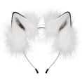 thumbnail image 3 of Peluche Orejas sintética Diadema Disfraces Disfraz Pinza de pelo Regalo Halloween Cosplay Rendimiento Vestir Espectáculos Blanco Colco Sombreros, 3 of 7