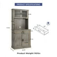 thumbnail image 2 of Luku Kitchen Pantry Cabinet, 71" Tall Kitchen Hutch Storage Cabinet with Microwave Stand, Freestanding Buffet with Shelves and Glass Doors for Home Dining Room, 2 of 7