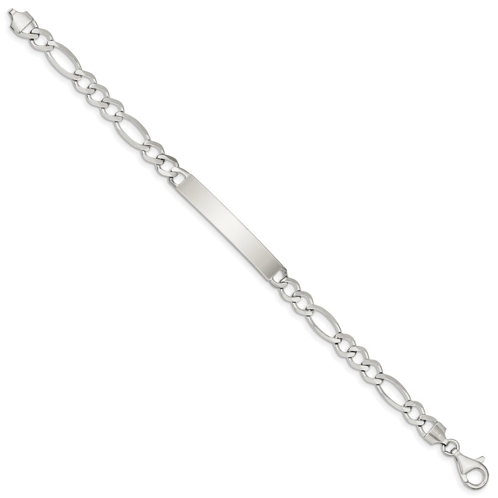White Sterling Silver bracelet ID 8.5 in 7 mm