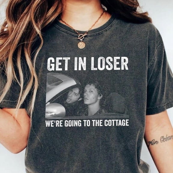 Get In Loser Were Going To The Cottage Hockey Graphic Shirt Hollander Rozanov Rivalry Art Tee Comfort Colors Unisex Cotton T-Shirt, Sizes S-5XL