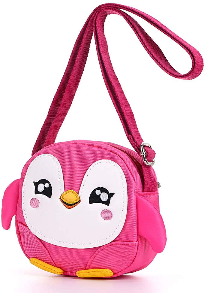 Butterfly Pink Kids Shoulder Bag Crossbody Purse Butterfly Mini Cartoon Animal Preschool Messenger Handbag for Children Toddler Baby Girls 