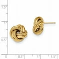 thumbnail image 2 of 14K Yellow Gold Polished Textured Double Love Knot Post Earrings, 2 of 5