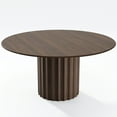 thumbnail image 5 of Dovelina 60 in. Soild Wood Walnut Dining Table Round Kitchen Table, 5 of 6