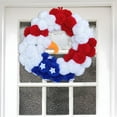 thumbnail image 6 of Hovilon Independence Day Wreath - USA Patriotic Heart Star Wall Decor, Red White Blue Pom Pom Door Hanging, 4th of July Memorial Day Party Centerpiece, American Flag Inspired Home Ornament, 6 of 7