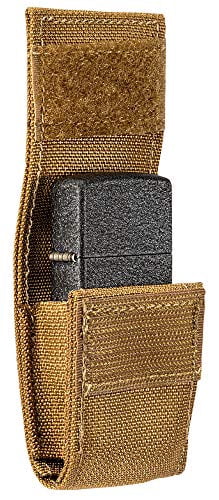Zippo Coyote Tactical Pouch and Black Crackle Windproof Lighter Gift Set, Tan, One Size