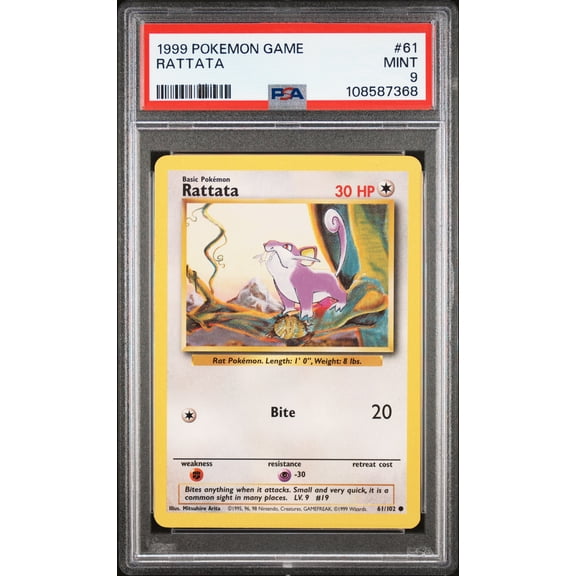 1999 Pokemon Base Set Rattata #61 PSA 9