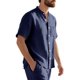 thumbnail image 5 of pstuiky camisetas para hombre, Blusa informal de manga corta con cuello vuelto y botones de color liso para hombre camisas casuales para hombre xl, 5 of 9