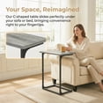 thumbnail image 4 of C Shape End Table, Sofa Table TV Tray Table for couch ,Side Table for Living Room,Bedroom ,Metal Frame c table(Gray), 4 of 16