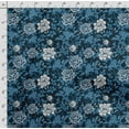 thumbnail image 4 of Soimoi Chinese Floral Print, Poly Taffeta Fabric, Decor Sewing Fabric by The Yard 56 Inch Wide, Decorative Fabric for Outdoor Upholstery, Umbrellas and Home Accents, Dark Blue, 4 of 5