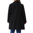 thumbnail image 4 of DARING DIVA Women's Plus Size Winter Pea Coat Double Breasted Notch Lapel 3X Black, 4 of 6