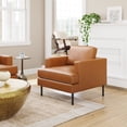 thumbnail image 6 of Decade Armchair Brown Accent Chair, Modern Style, Plush and durable faux leather fabric, Plywood, Indoor Living, 6 of 12