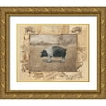 thumbnail image 1 of Phillips, Anita 18x15 Gold Ornate Wood Framed with Double Matting Museum Art Print Titled - Pig, 1 of 4