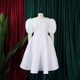 thumbnail image 3 of Elegant V Neck Pleated Midi Dress Balloon SleeveLong Summer Dresses for Women, 3 of 8