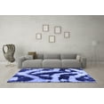 thumbnail image 3 of Ahgly Company Machine Washable Indoor Round Abstract Blue Modern Area Rugs, 7' Round, 3 of 4