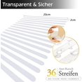 thumbnail image 2 of Pack of 36 anti-slip stickers for shower and bathtub, transparent anti-slip strips, bathtub sticker adhesive strips (20 x 200 mm), 2 of 5