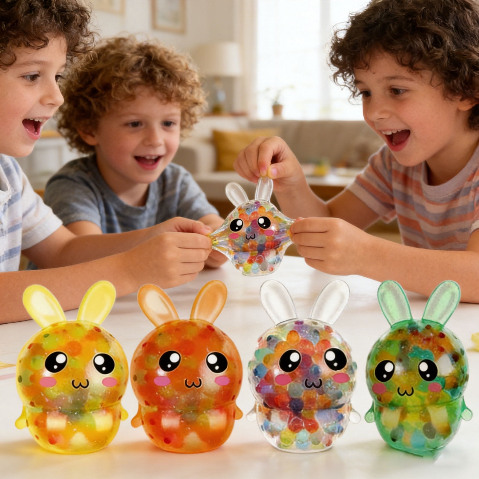 YWIYIUD Easter BasketStuffers 16 Pack Prefilled Easter Eggs with StressBalls Toys Soft EasterRabbit StressBalls Easter Toys Stress RelievingBalls PartyFavors EasterBasket Gifts
