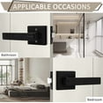 thumbnail image 5 of 3 Pack Interior Bedroom Entrance Door Lever Doorknobs Door Lock One Keyway Entry Keyed Entrance Lockset in Black Each with 3 Keys, 5 of 9