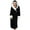 Black, variant on Kaemgyyd Women Hooded Fleece Robe Cute Colorblock Long Sleeve Warm Plush Bathrobe for Women Winter Thick Sleepwear with Belt