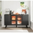 thumbnail image 2 of 55" Sideboard Buffet Cabinet with 4 Doors, Modern Kitchen Storage Cabinet with LED Lights for Dining Room, Black, 2 of 10