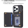 thumbnail image 3 of SaniMore for iPhone 13 Pro (6.1" 2021) Case, Flip PU Leather Diamond-Shaped with Built-in Card Slots, Kickstand and Shockproof Anti-drop Phone Case for iPhone 13 Pro Wallet Shell, Black, 3 of 7
