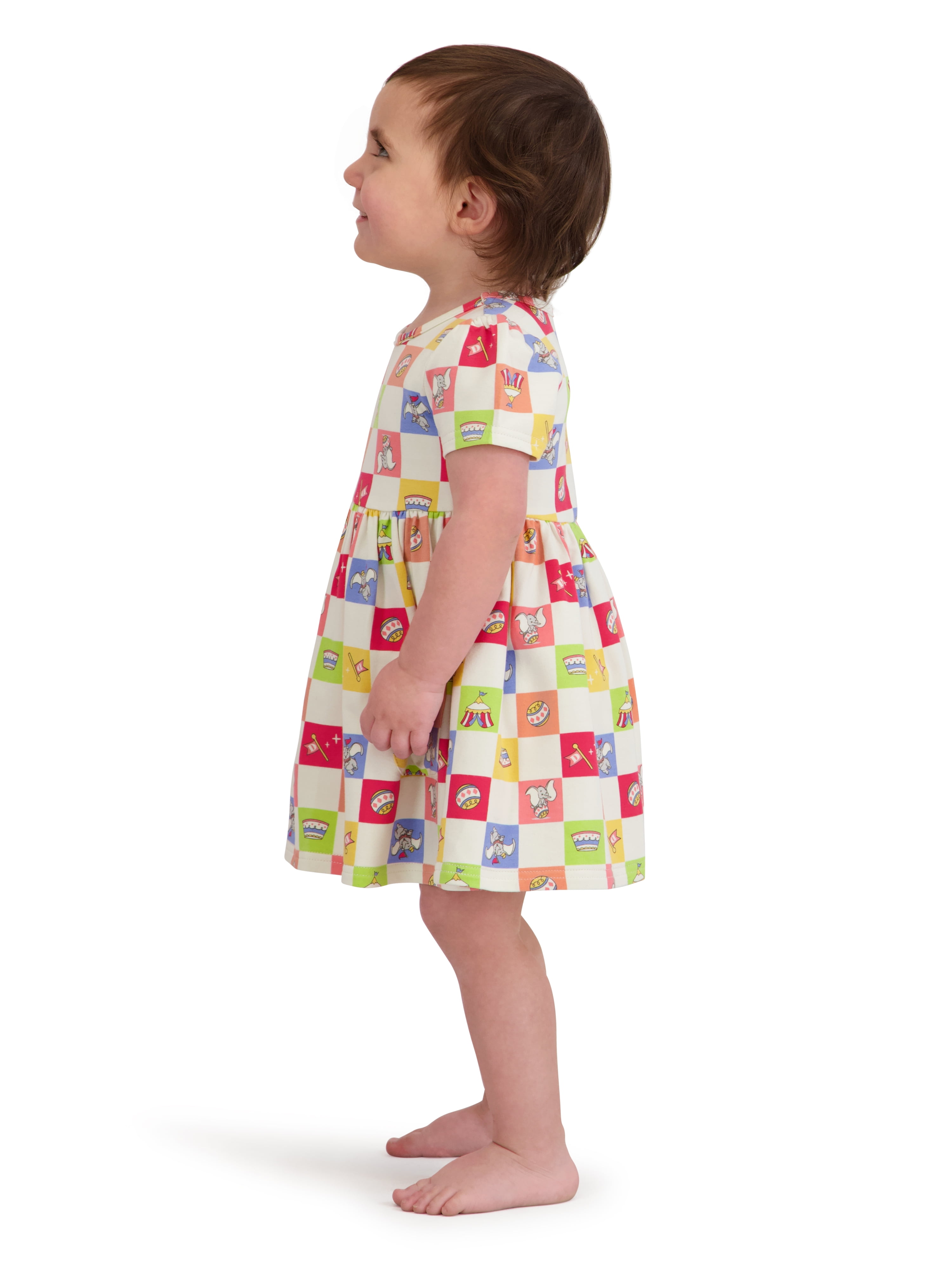 Dumbo Baby Girl Viscose French Terry Dress and Panty Set, Sizes 0-24 Months