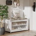 thumbnail image 3 of Innovaze Metal Shoe Rack bench with Cushion Seat, Shoe Cabinet for Entryway, White, 3 of 7
