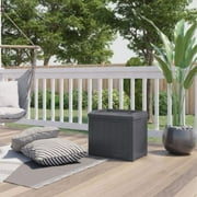Suncast 22 Gal Outdoor Patio Small Deck Box with Storage Seat, Cyberspace