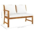 thumbnail image 2 of vidaXL 4 Piece Patio Lounge Set with Cushion Cream Solid Acacia Wood, 2 of 11