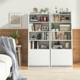 thumbnail image 5 of Gymax 6-tier Bookcase w/ 2 Adjustable Shelves Filp-up Door 5 Open Shelves Bedroom White, 5 of 10