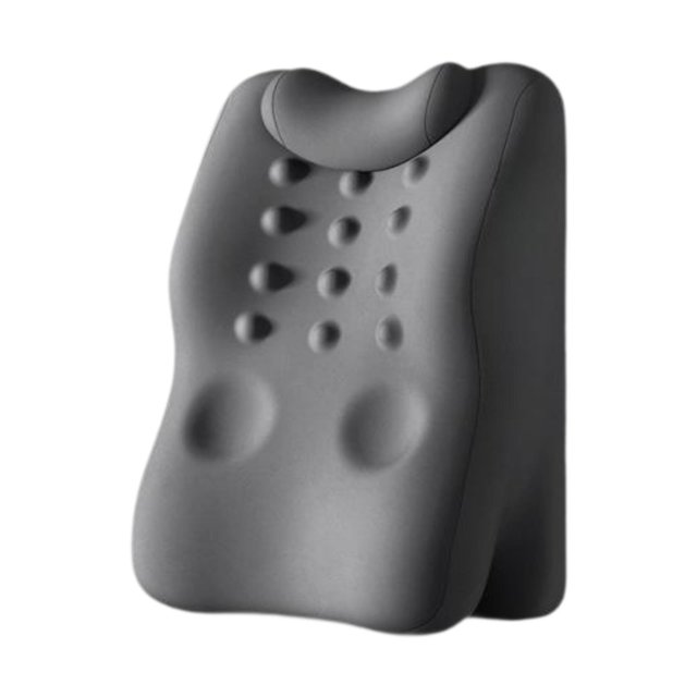 Cojín de apoyo lumbar de espuma viscoelástica, cuña de cama, suave y transpirable, almohada para el cuello, almohada para dormir en casa, para estar Gris oscuro