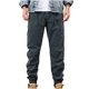 thumbnail image 2 of Pantalones largos de moda para hombre, casuales, de color sólido, con bolsillos y cremallera, cintura elástica, de poliéster., 2 of 9