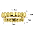 thumbnail image 3 of Tachiuwa 2pcs 18K Gold Grill Custom Top & Bottom Teeth Set Jewelry Props, 3 of 9