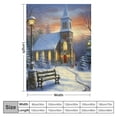 thumbnail image 4 of Fenyluxe Christmas Tree Snow Church Print Throw Blanket Lightweight Blanket for Bed Couch Car Kids Adults All Seasons Long-Lasting Blanket 40x50in, 4 of 6