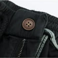 thumbnail image 5 of IROINNID Cargo Shorts for Men Summer Outdoors Solid Color Button Pocket Sport Shorts Pants,Black, 5 of 9