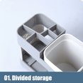 thumbnail image 6 of Toothbrush Holder for Bathrooms, Plastic Electrical Toothbrush Storage Holder and Toothpaste Organizing Stand with 1 Storage Cup, Tooth Brushing Holder Cup Tray and Toothpaste Caddy Black, 6 of 6