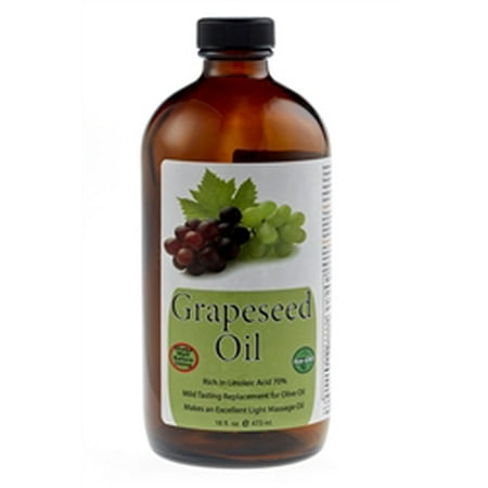 Pure Cold Pressed Grape Seed Oil 16 oz GLASS (The Best Grape Seed Oil)
