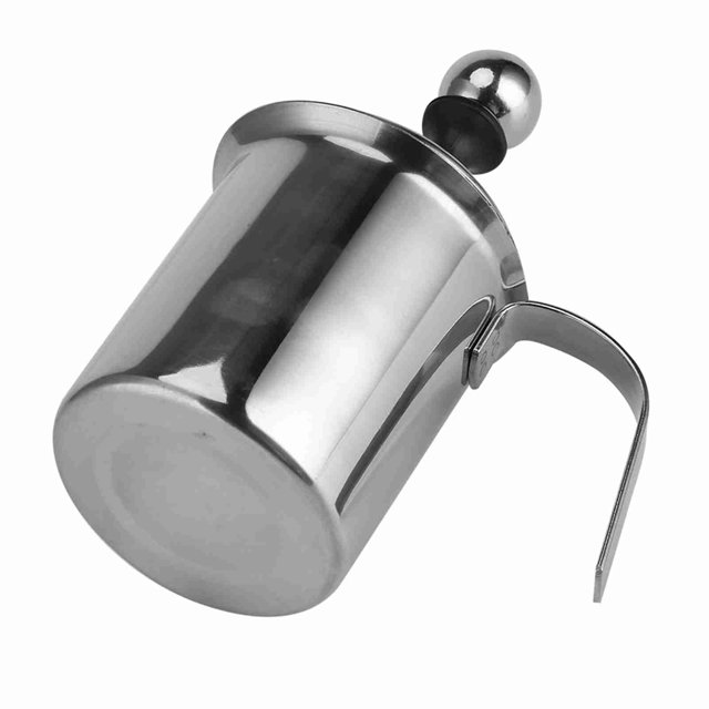 Stainless Steel Milk Frother, 400ml 800ml Double Froth Screen Milk Frother Jug Manual Milk Frother for Latte Cappuccino Hot Chocolate