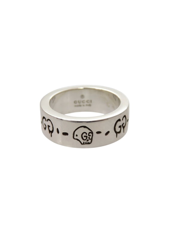 Pre-Owned Gucci Ghost Sterling Silver 925 Ring 0362GUCCI