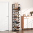 thumbnail image 2 of Estante para zapatos LANTEFUL, 10 niveles de altura, 20 a 25 pares con ganchos, negro, 2 of 8