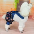 thumbnail image 6 of Frogued Pet Dress Bowknot Design Breathable Cotton Puppy Denim Overalls for Spring (Solid Color,L), 6 of 13
