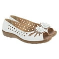 thumbnail image 2 of Boulevard Womens Punched Open Toe Flower Casual Shoes, 2 of 3